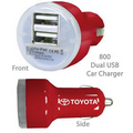 Superior USB Dual Port Car Charger- RED